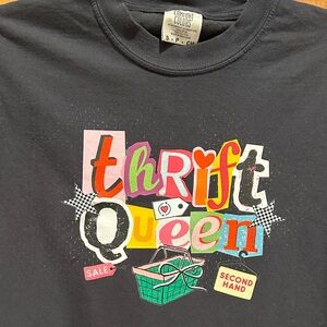 Comfort Colors Small Graphic Tee - Black “ Thrift Queen”